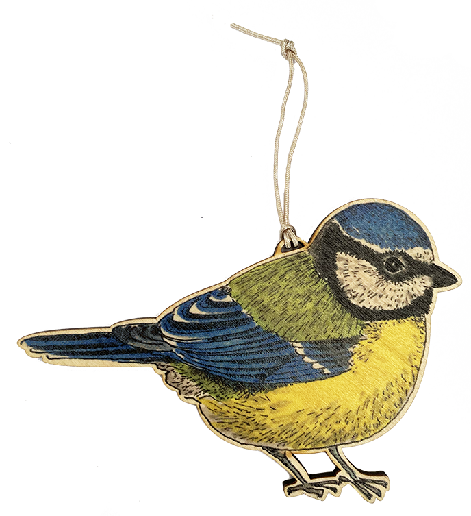 Blue Tit Wooden Christmas Decoration