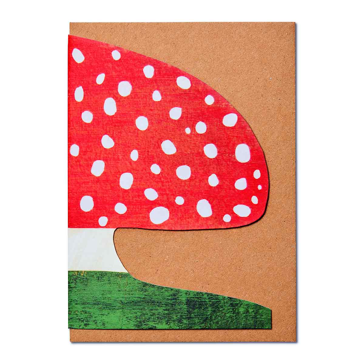 Red Mushroom Shaped Greeting Card