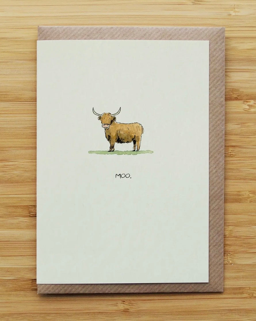 Moo Highland Cow Card