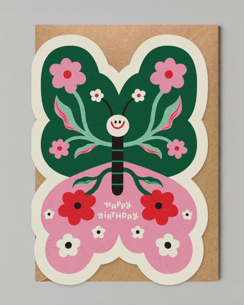 Happy Birthday Butterfly Shaped Card