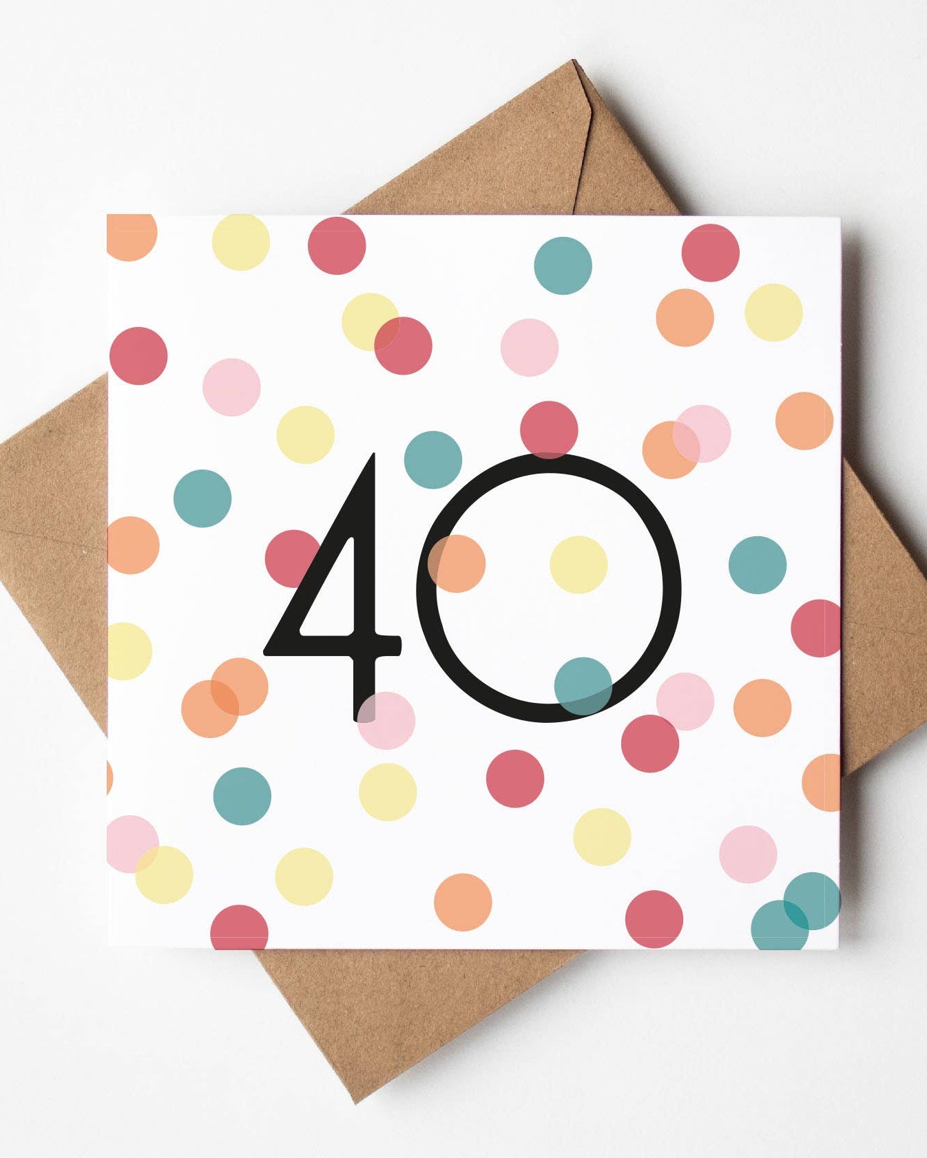 40th Confetti Birthday Card