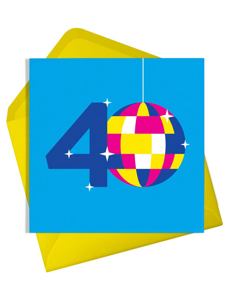 Forty Disco Ball Birthday Card