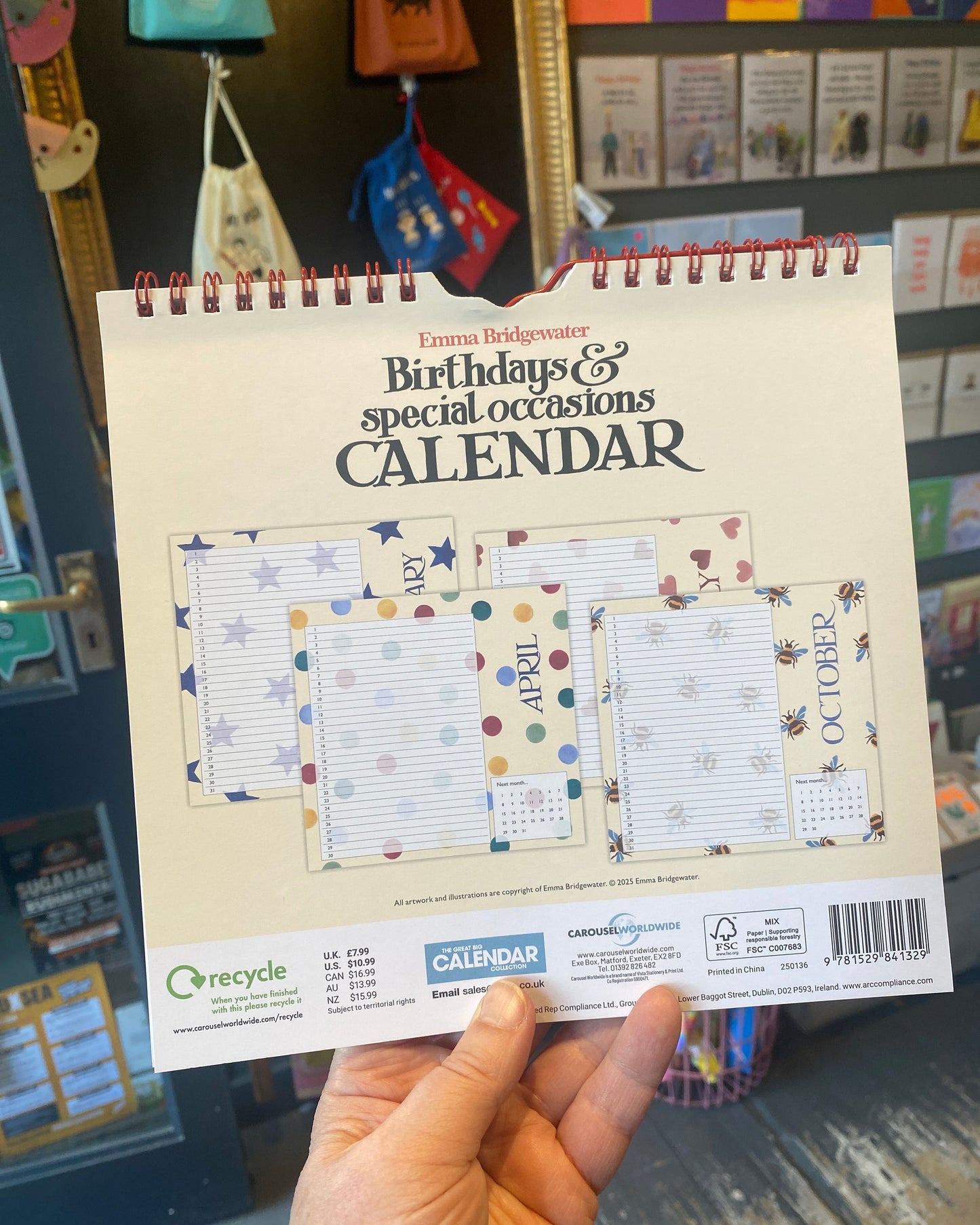 Emma Bridgewater Birthdays / Occasions 2027 Calendar