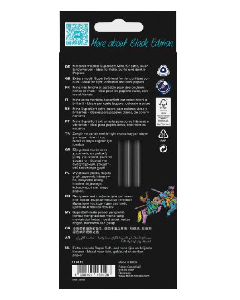 Faber-Castellated Black Edition 12 Coloured Pencil Set