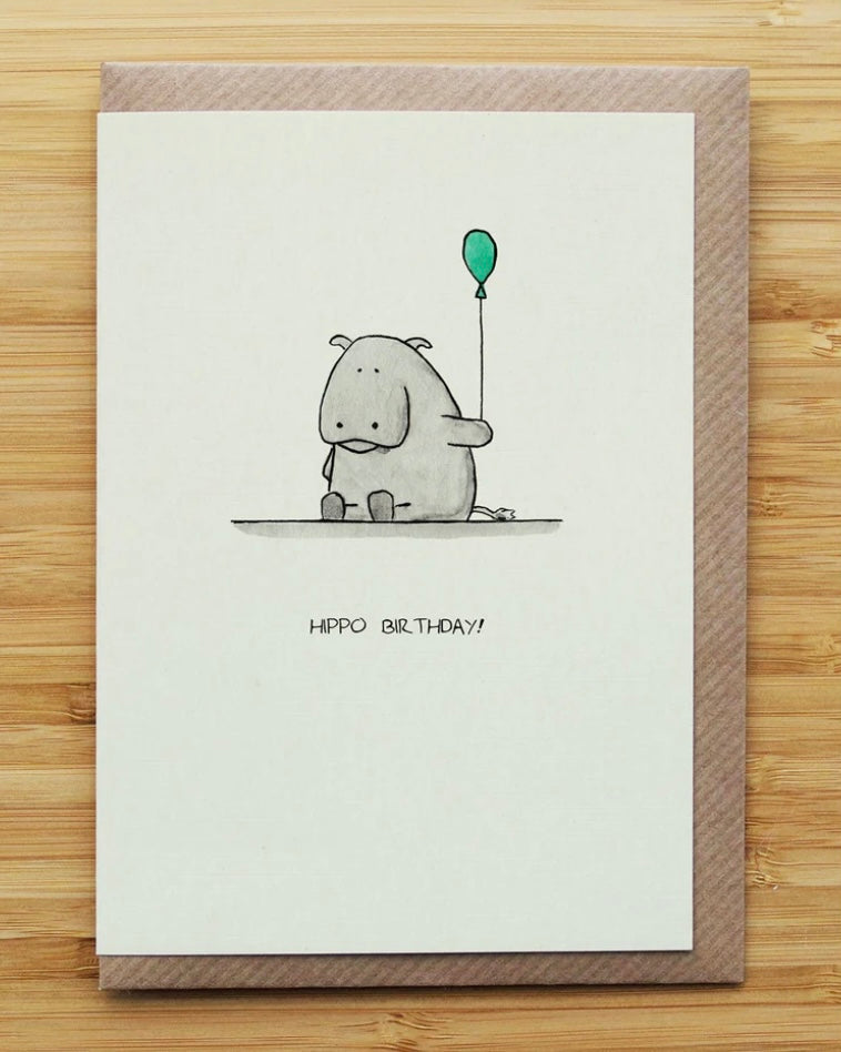 Hippo Birthday Card