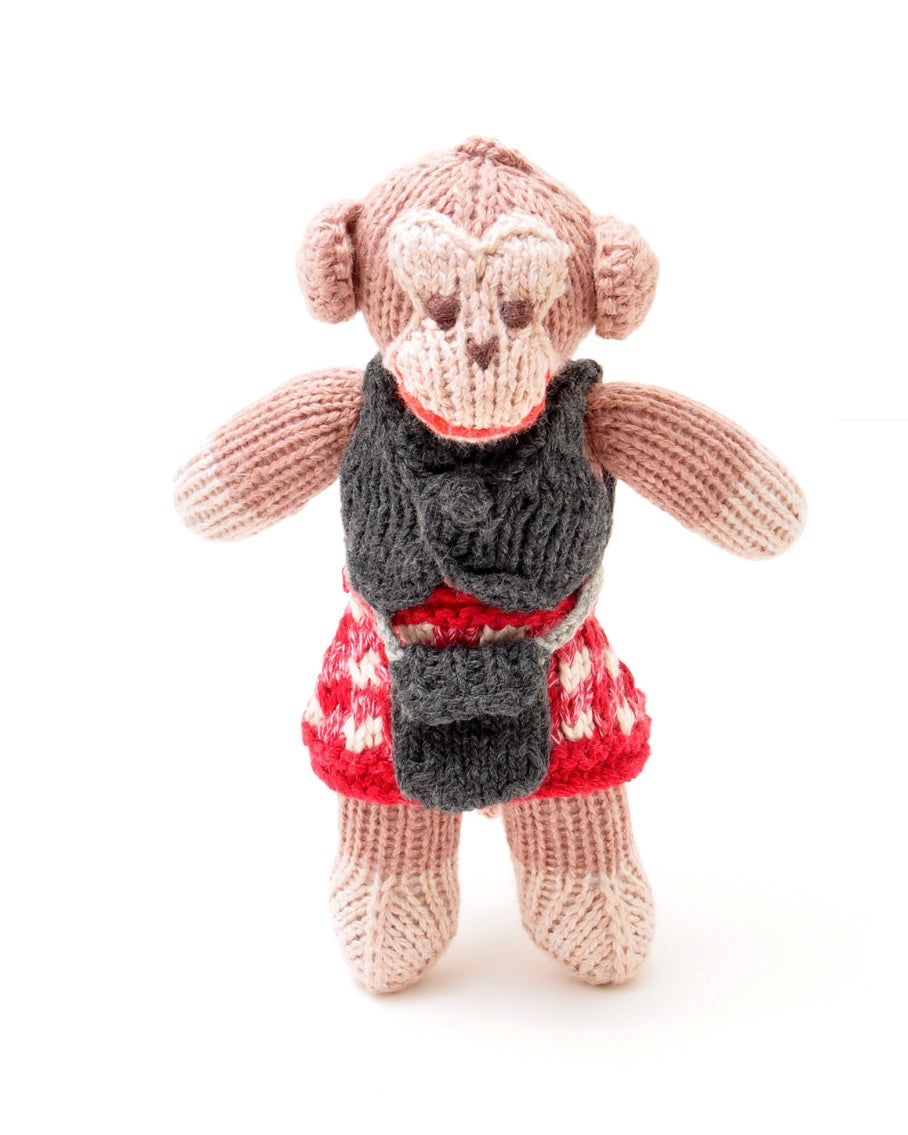 Monkey with Kilt - Knitted Soft Toy