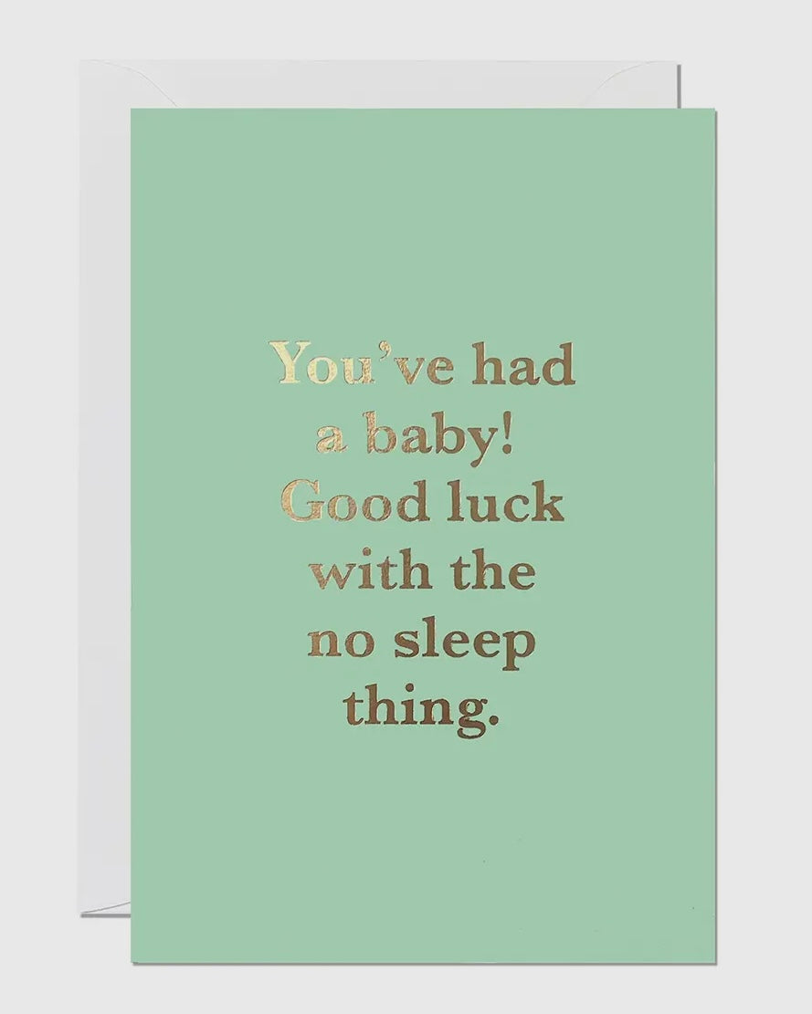 No Sleep Baby Card-Ricicle Cards-My Beautiful Caravan