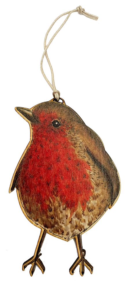 Red Robin Wooden Christmas Decoration