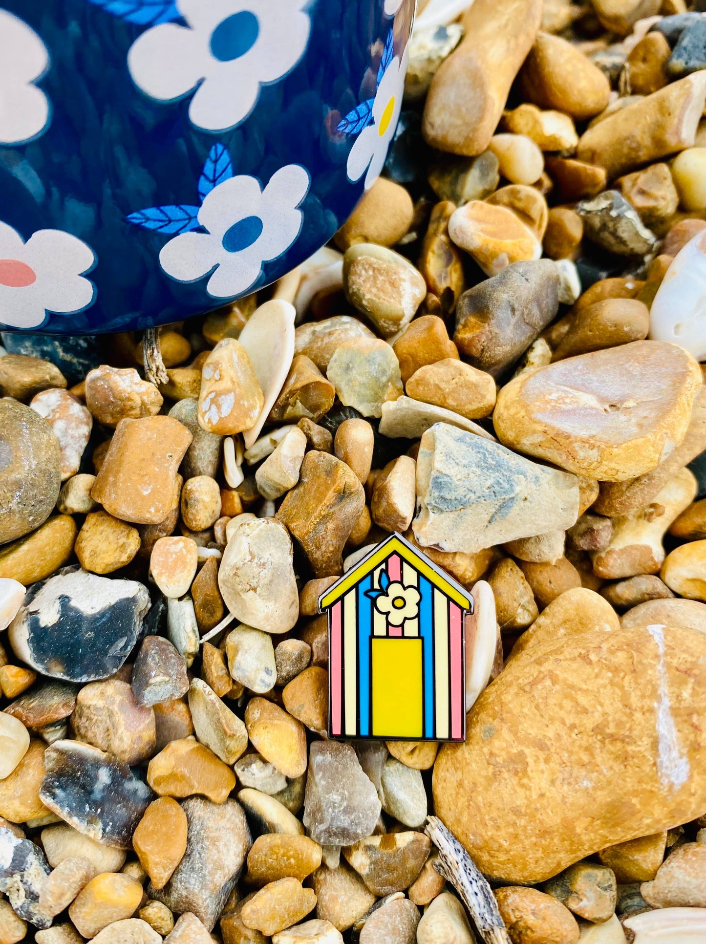 Beach Hut Pin Badge