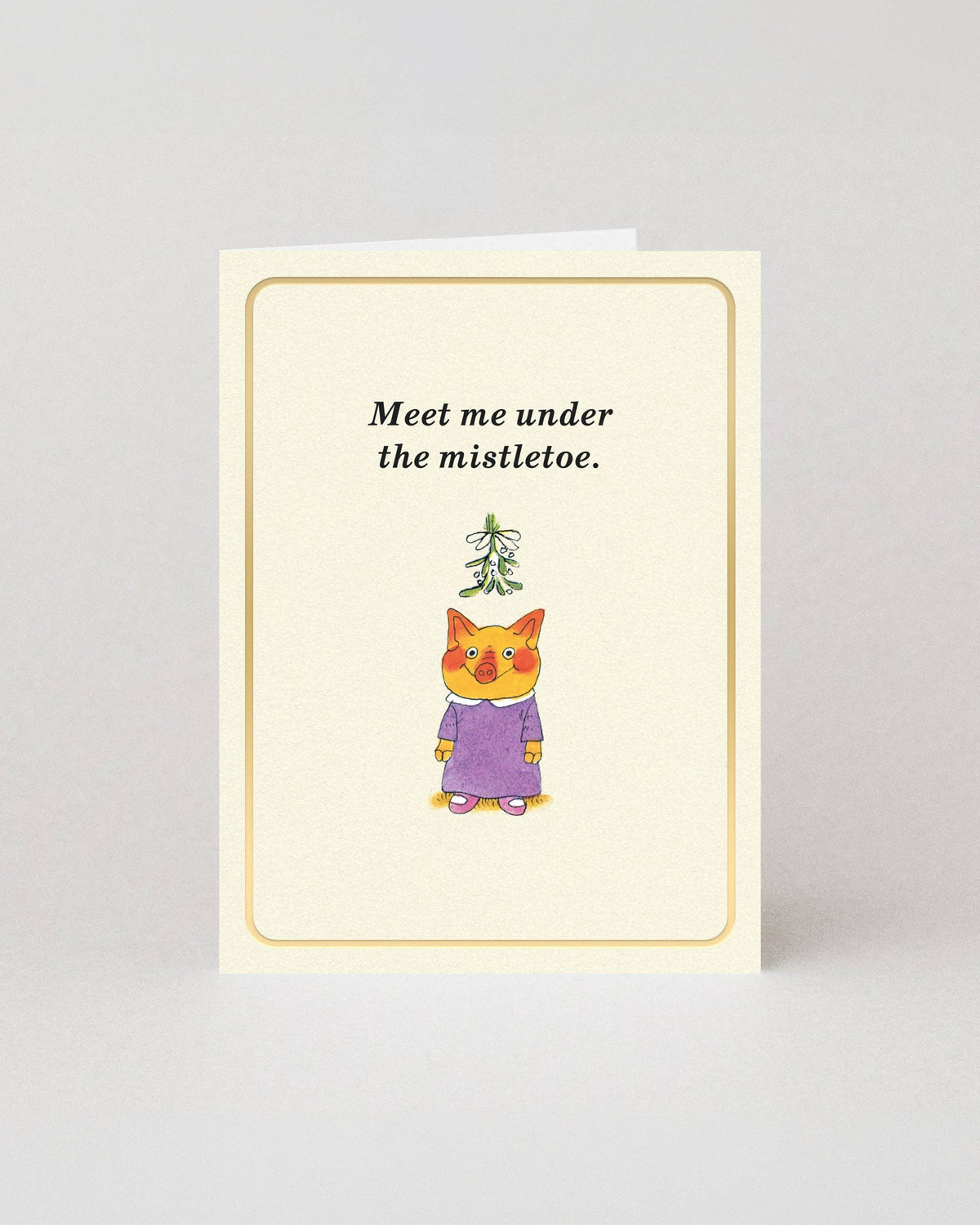 Meet Me Under The Mistletoe Mini Christmas Card by Richard Scarry