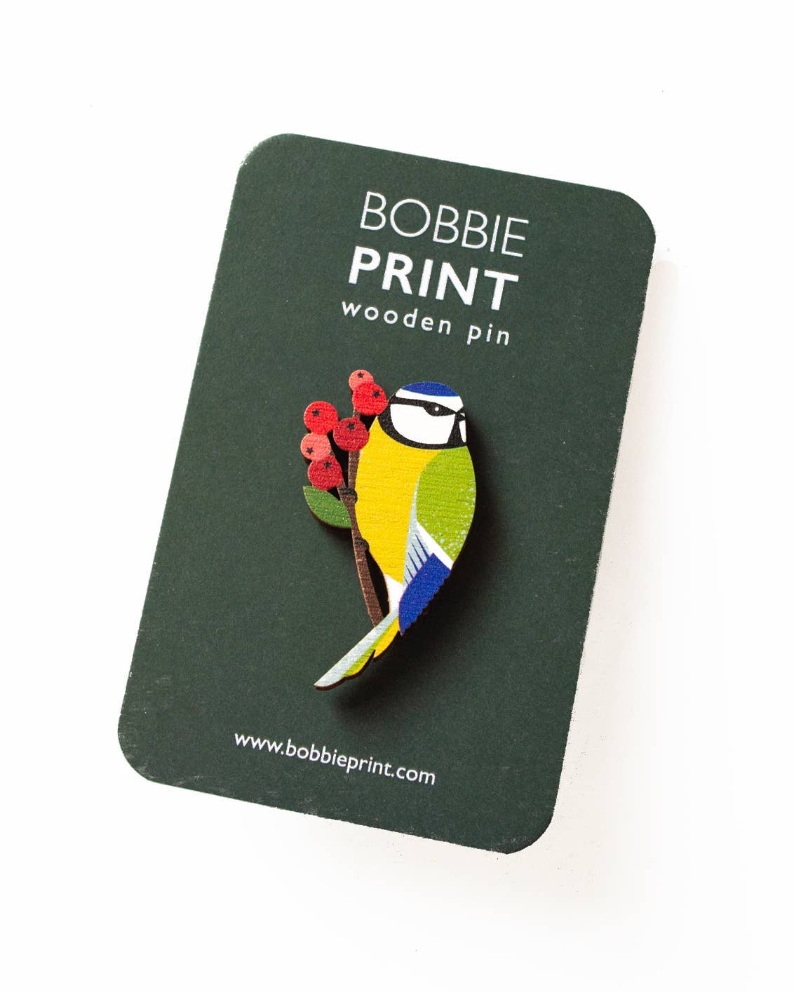Blue-Tit Wooden Pin Badge
