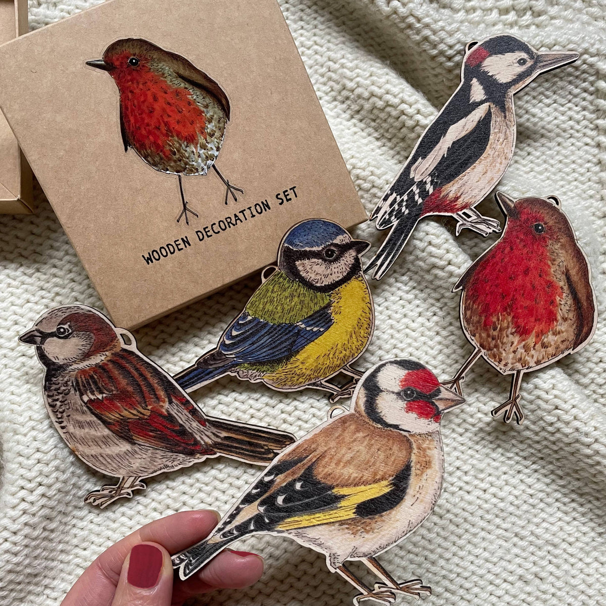 Blue Tit Wooden Christmas Decoration