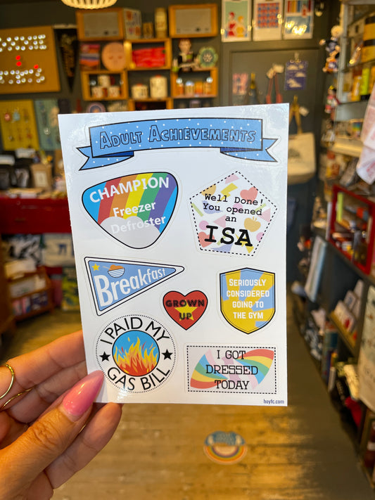 Adult Achievement Vinyl Sticker Sheet