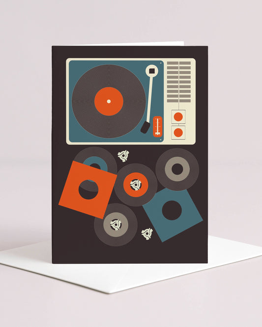 45 Record Turntable Card