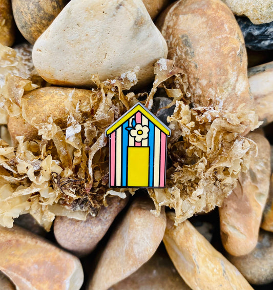 Beach Hut Pin Badge