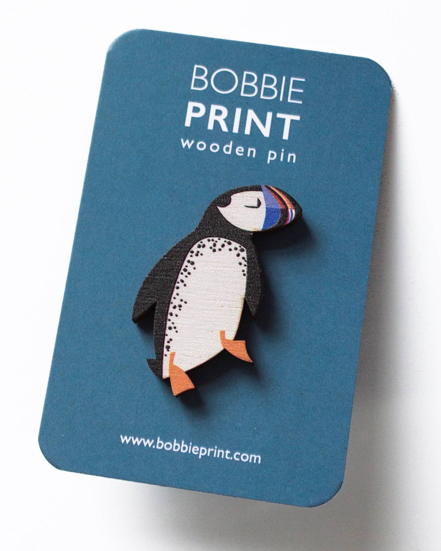 Puffin Wooden Pin Badge