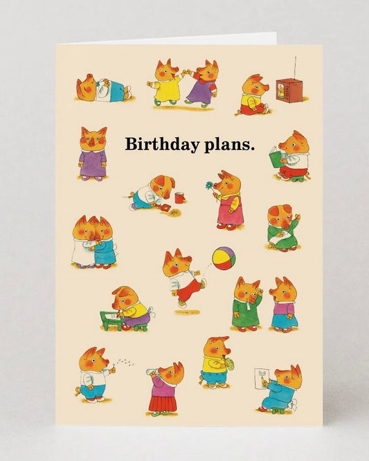Birthday Plans Card by Richard Scarry