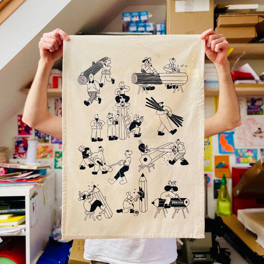 Pencil Factory Tea Towel
