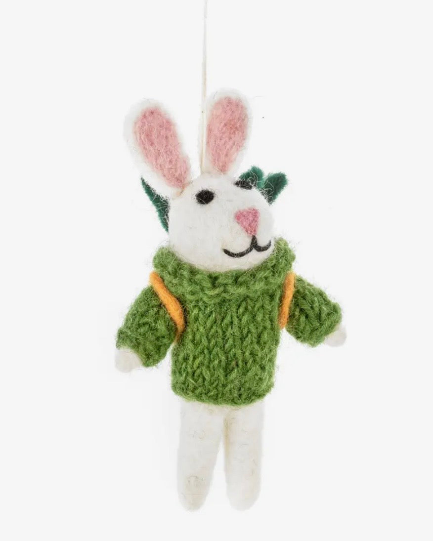 Handmade Felt Ronnie Rabbit Hanging Decoration