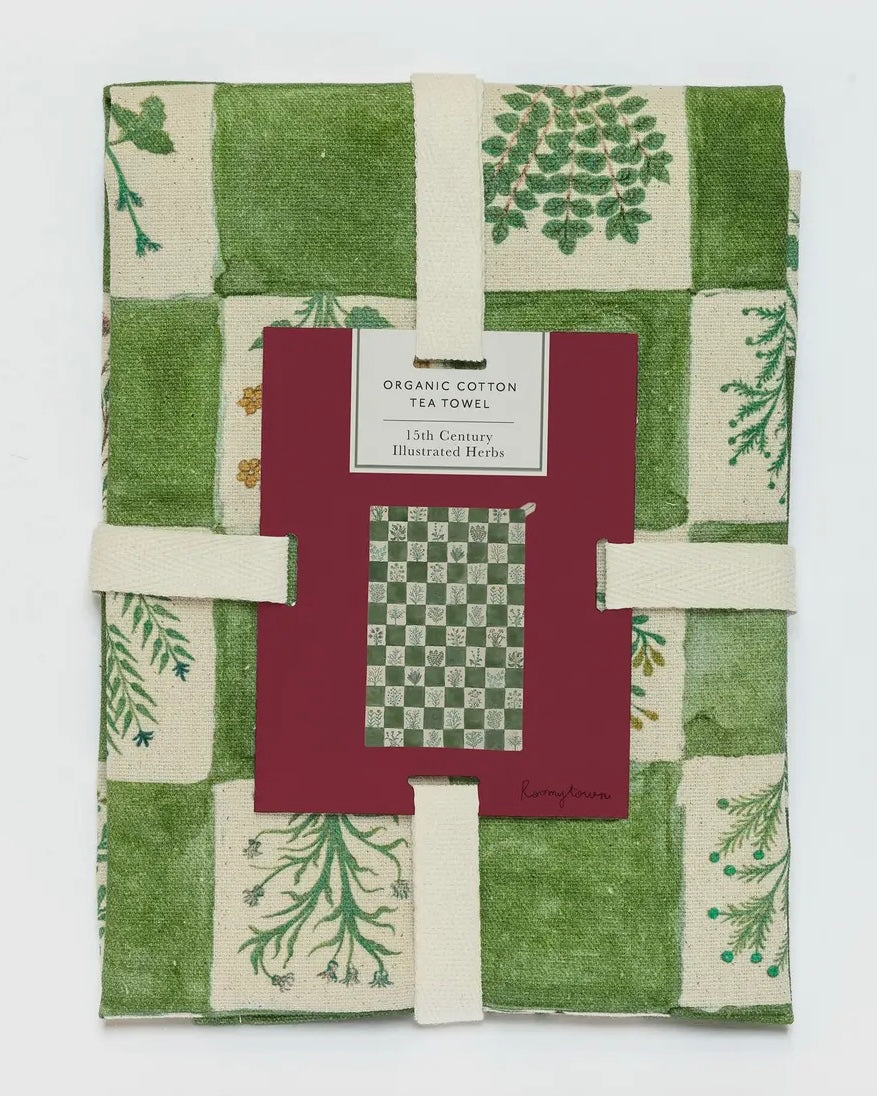 15th Century Illustrated Herbs Teatowel-Roomytown-My Beautiful Caravan