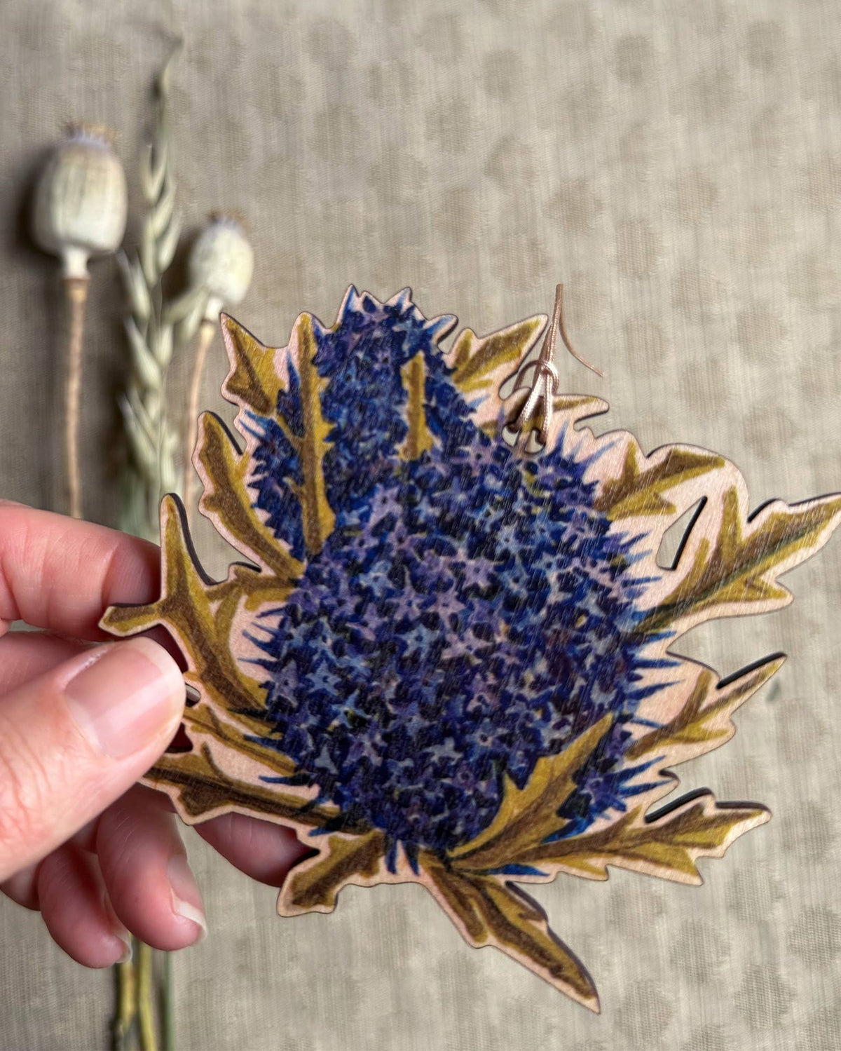 Thistle Wooden Christmas  decoration