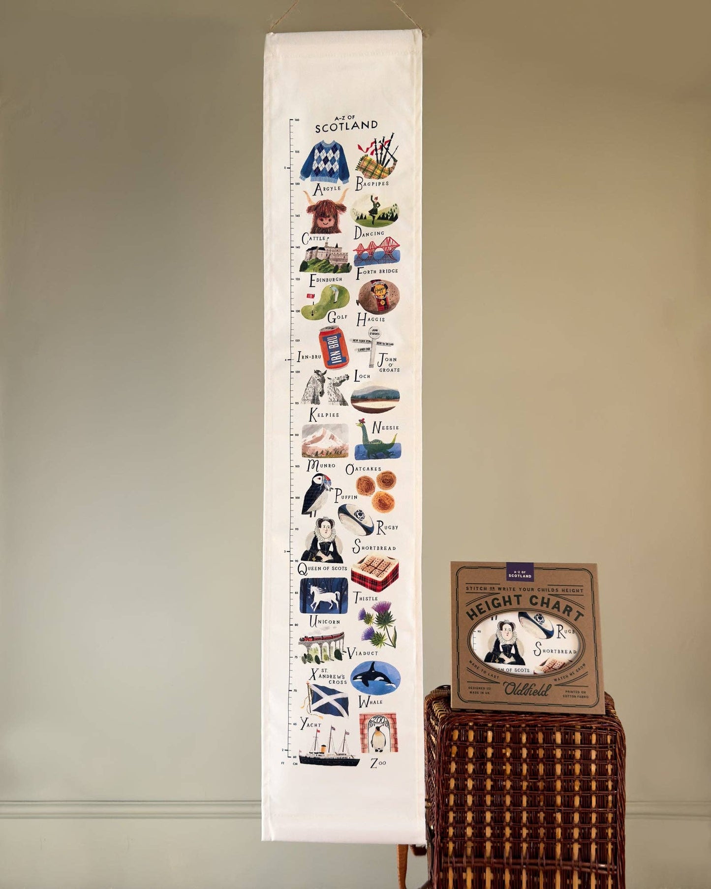 Scotland A-Z Children's Fabric Height Chart