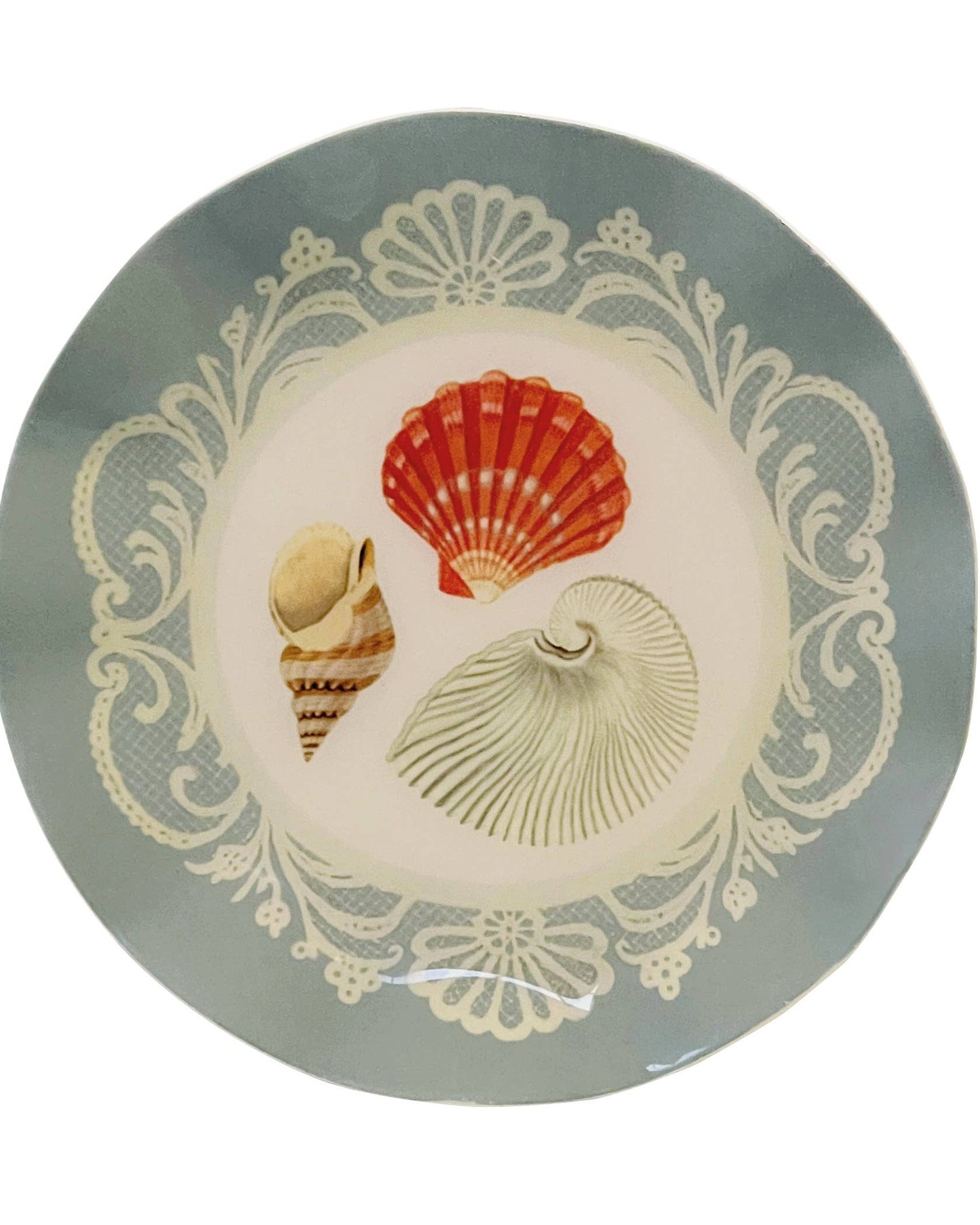 Sea Shells Wavy Round Enamel Mini Tray