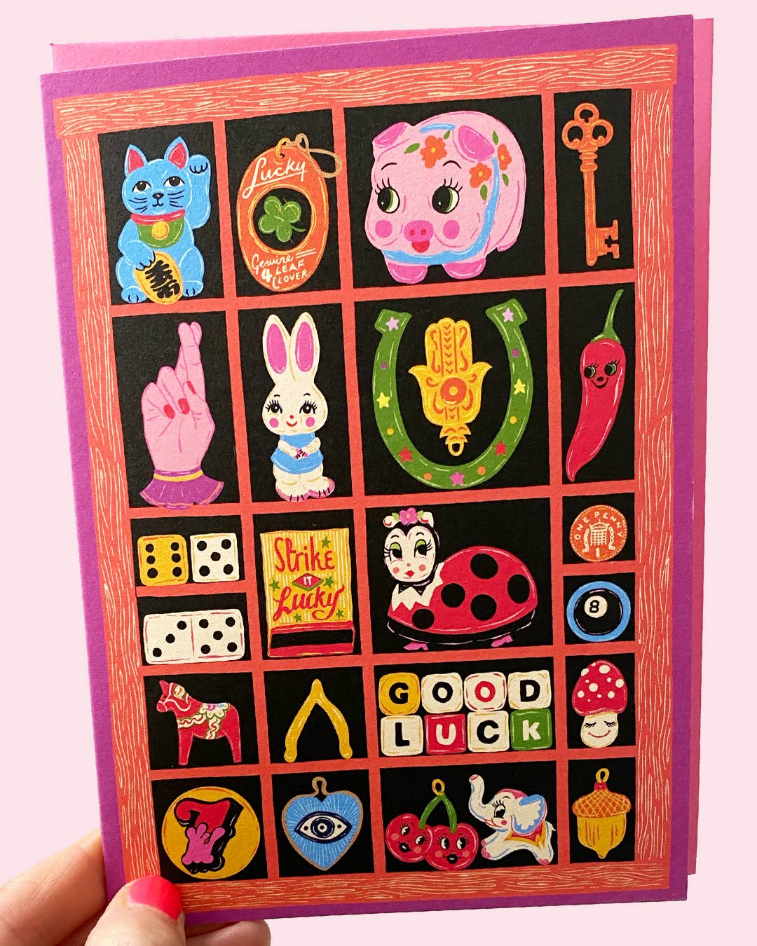 Good Luck Trinkets Letter Press Print Tray Card