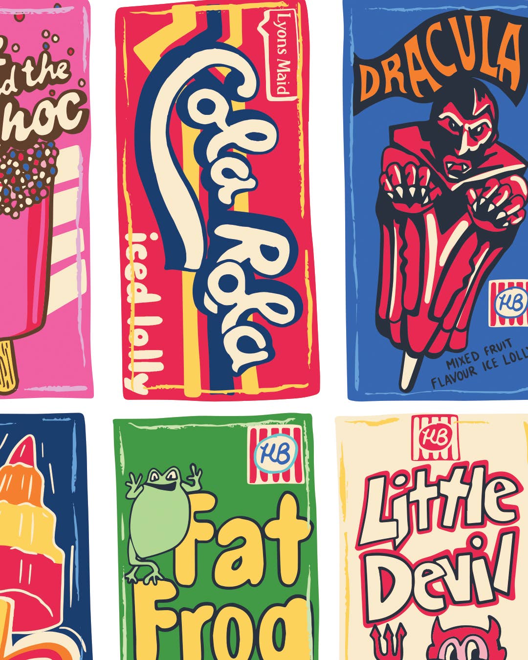 Retro Ice Lolly Packaging Print