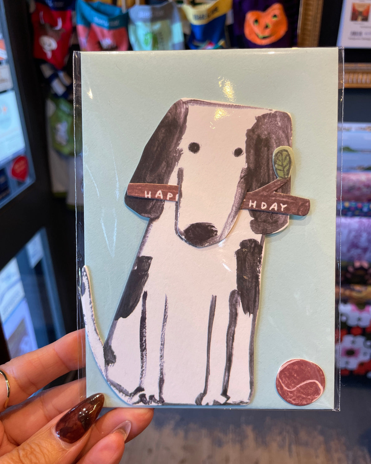 Dog & Stick Cut Out Card