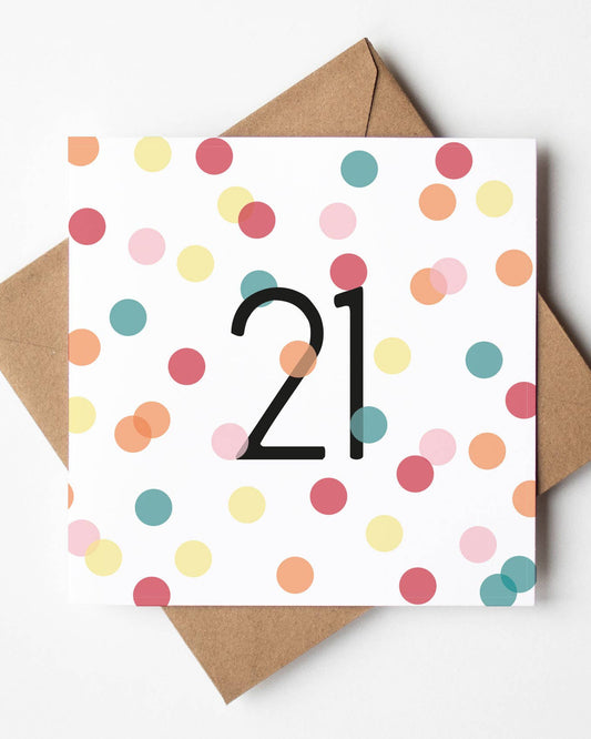 21st Birthday Confetti Card