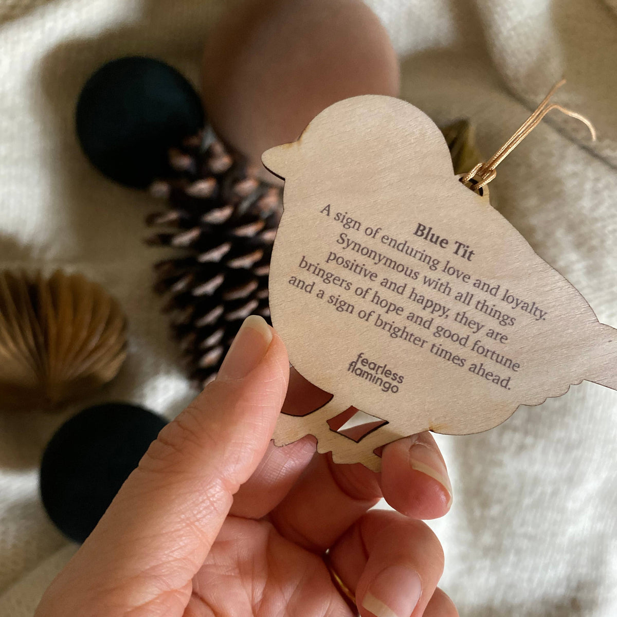 Blue Tit Wooden Christmas Decoration