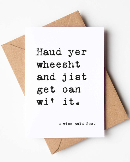 'Wheesht' Scottish Quote Card