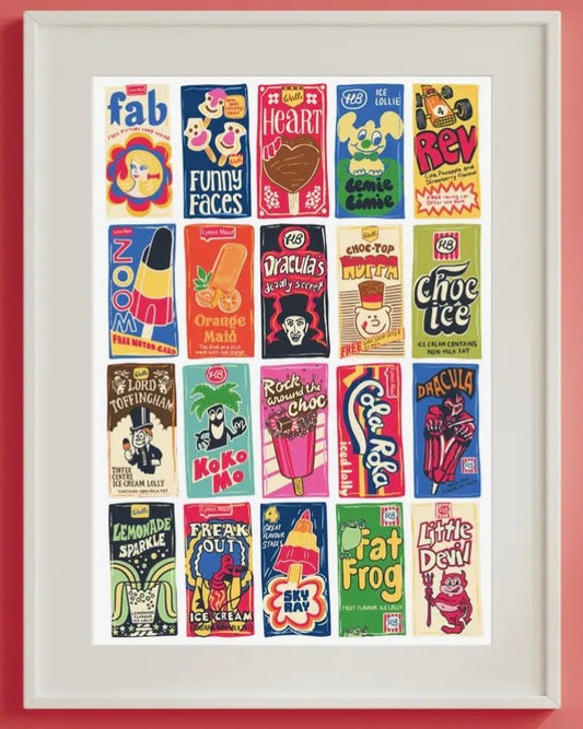 Retro Ice Lolly Packaging Print