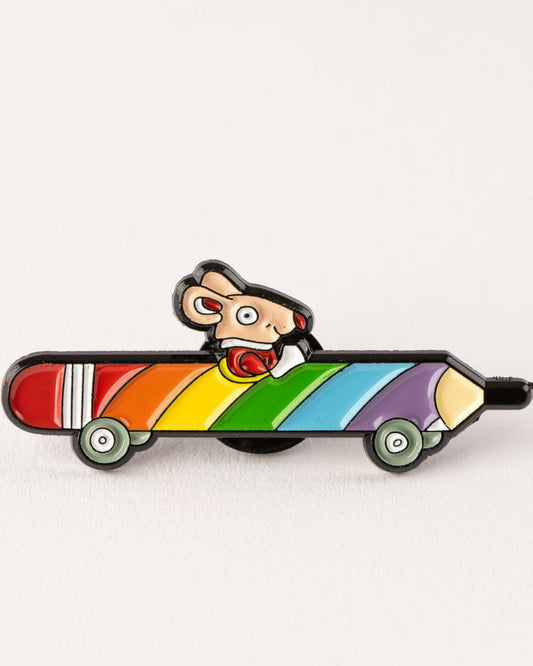 Richard Scarry Rainbow Pencilcar Enamel Pin