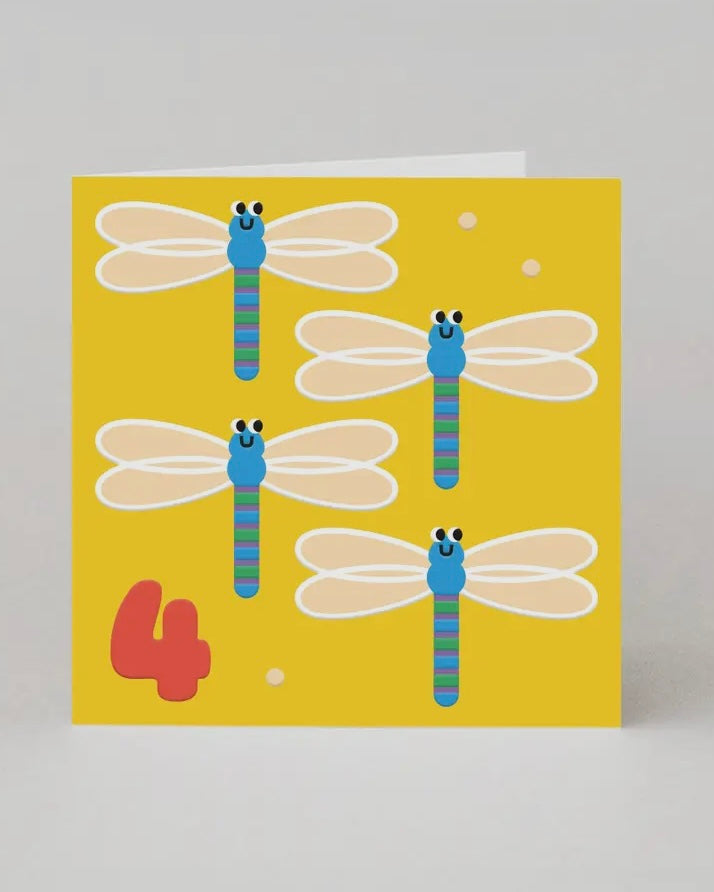 4th Birthday Dragonflies Card-Studio Boketto-My Beautiful Caravan