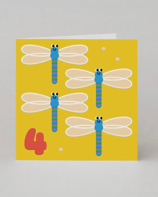 4th Birthday Dragonflies Card-Studio Boketto-My Beautiful Caravan