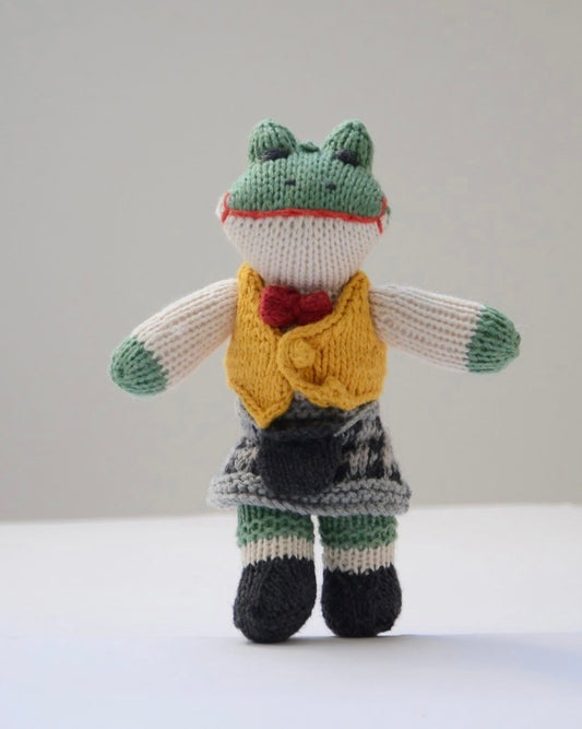 Frog with Kilt - Knitted Soft Toy