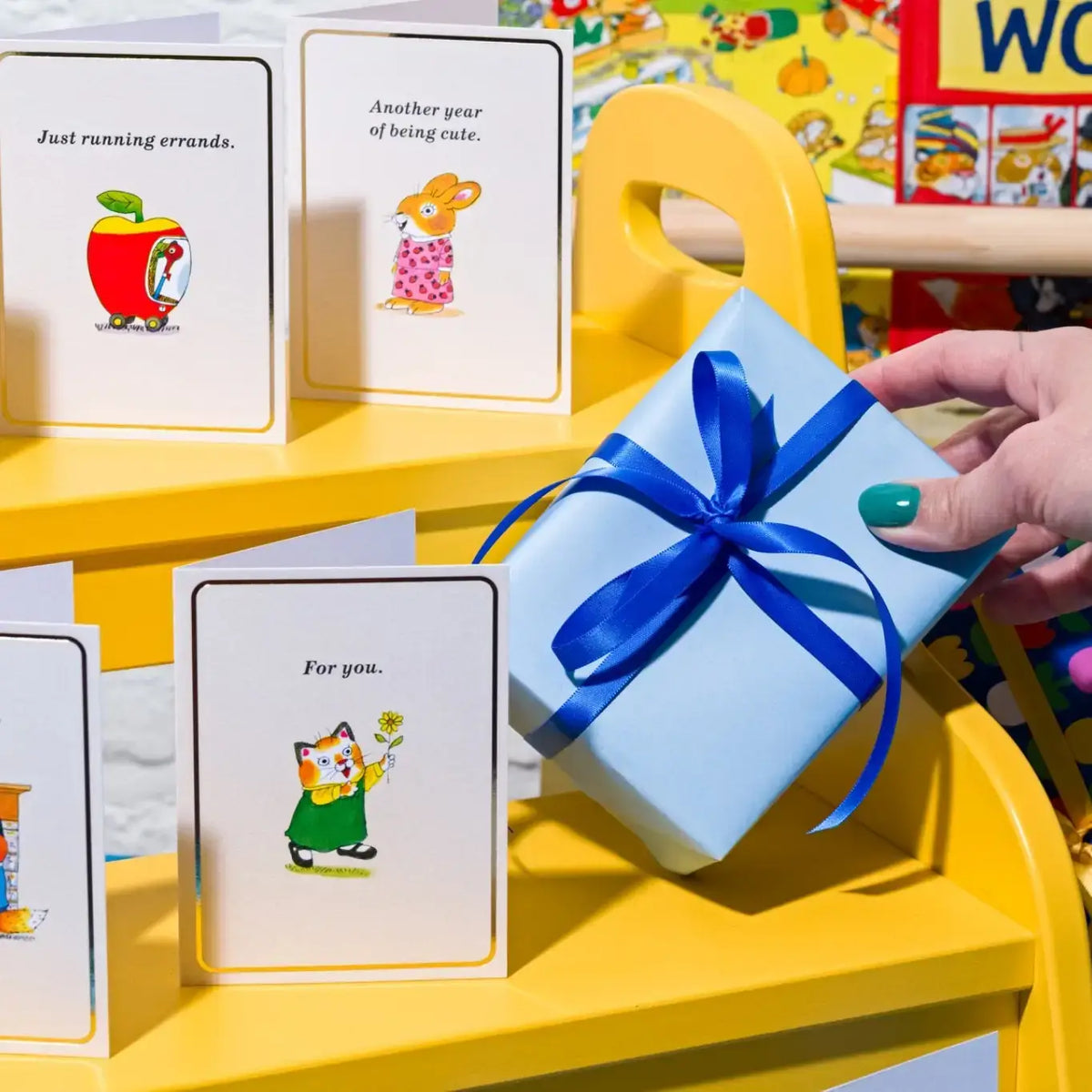 Here We Go-Ho-Ho! Mini Christmas Card by Richard Scarry