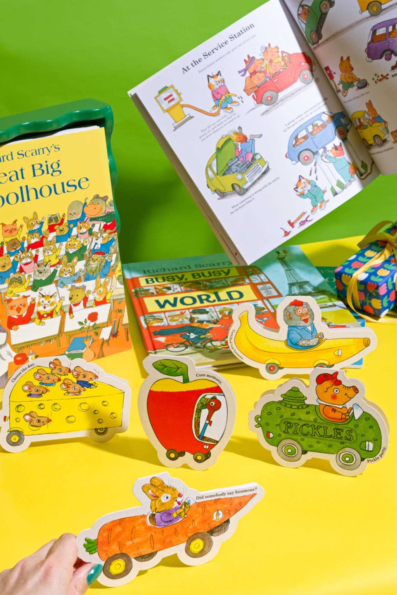 Cheese Mouse Car - Die-cut card by Richard Scarry