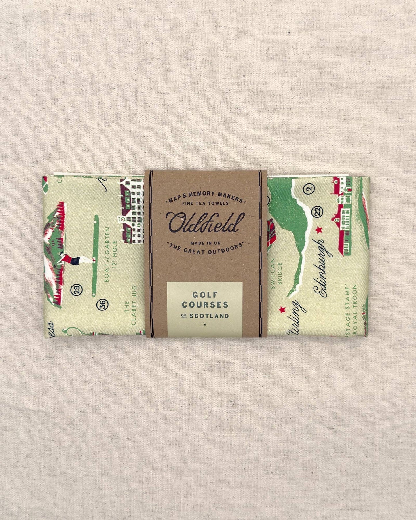 Golf Courses of Scotland Tea Towel