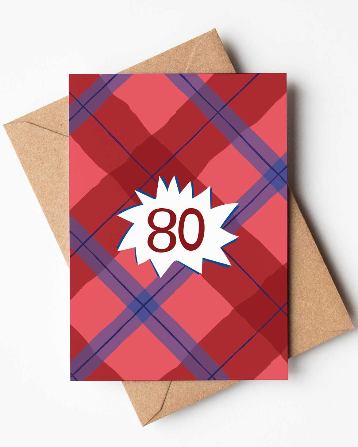 Tartan '80' Card