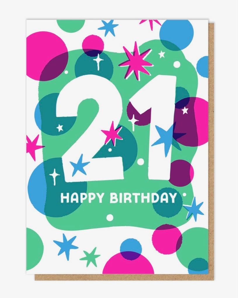 21 Birthday Letterpress Card