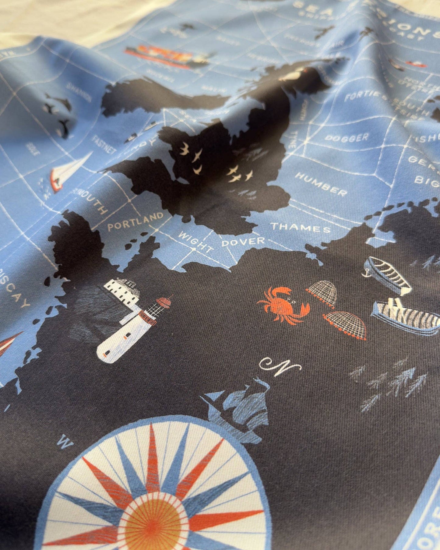 The Sea Regions of the United Kingdom Tea Towel