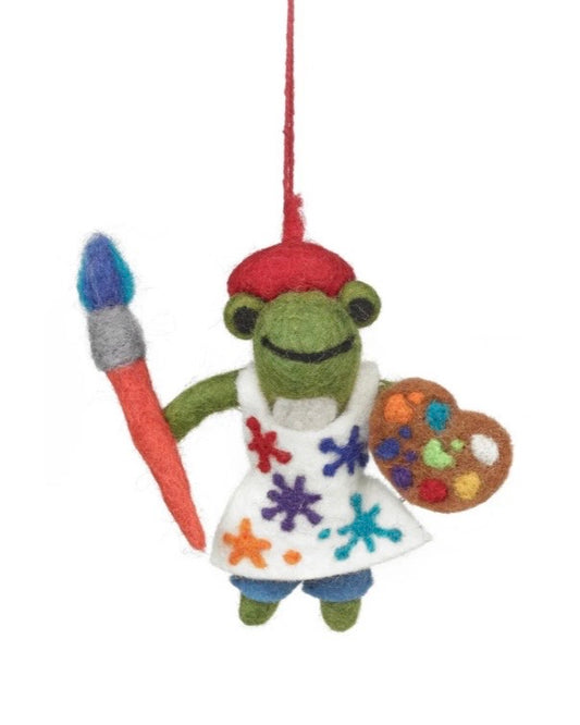 André The Artist Frog Handmade Felt Decoration
