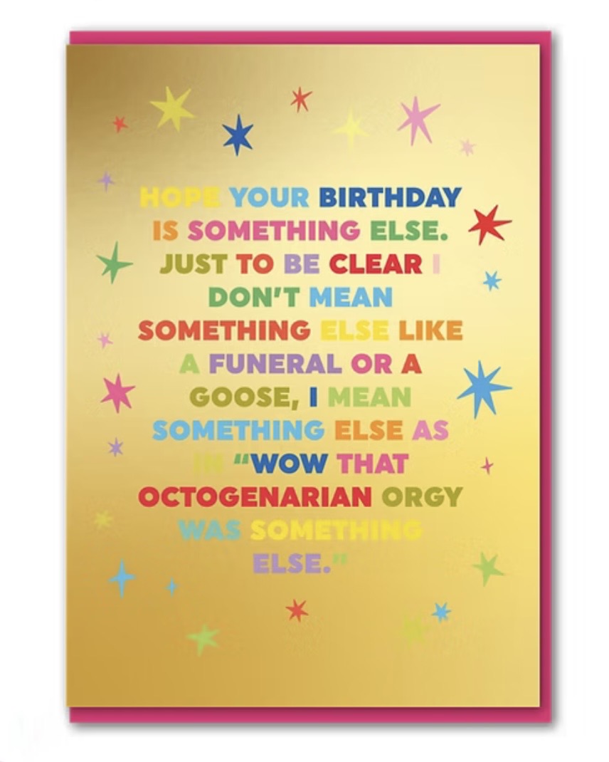 Octogenarian Orgy Birthday Card
