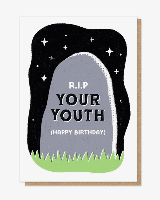 RIP Your Youth Letterpress Card