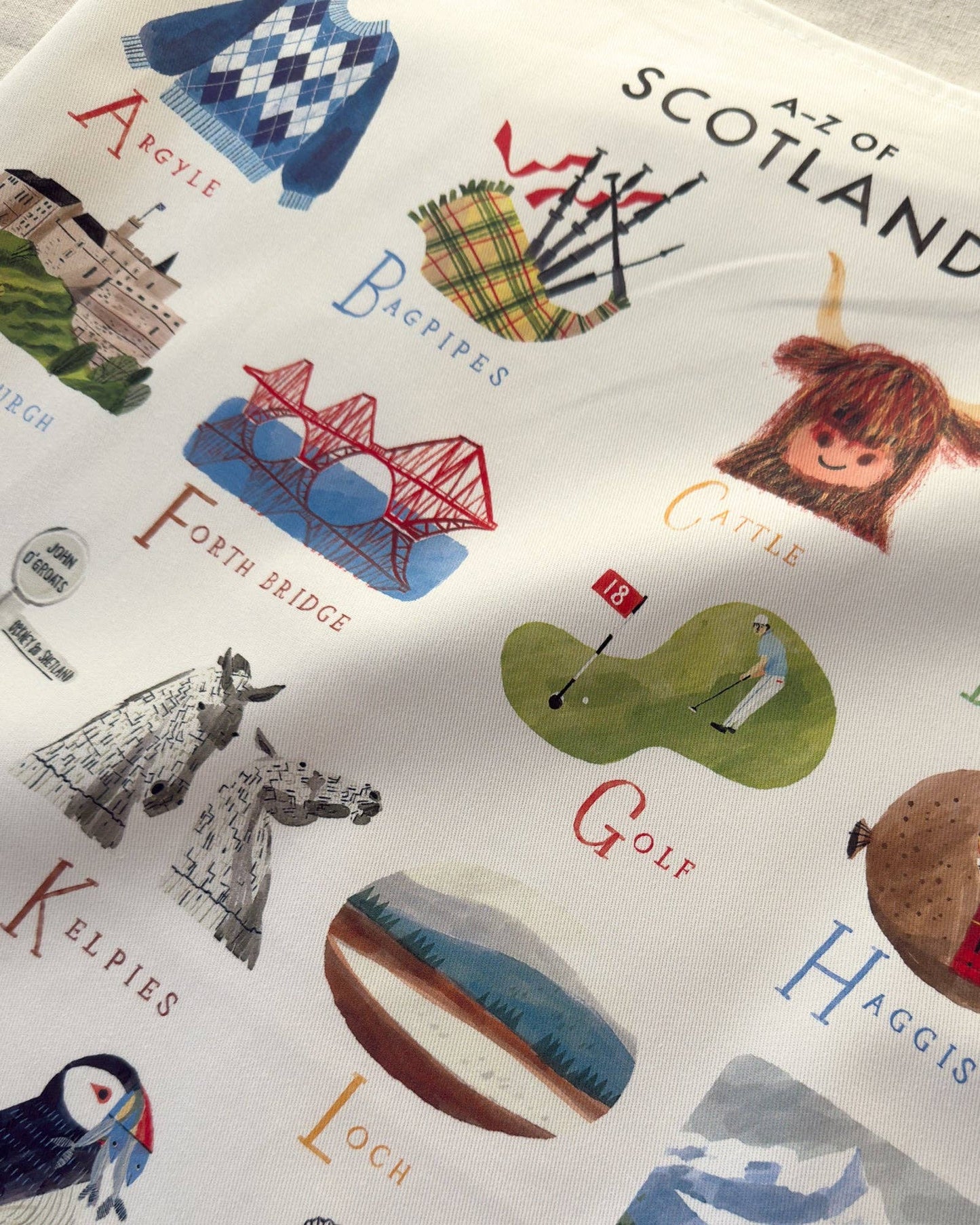 A-Z Scotland Tea Towel