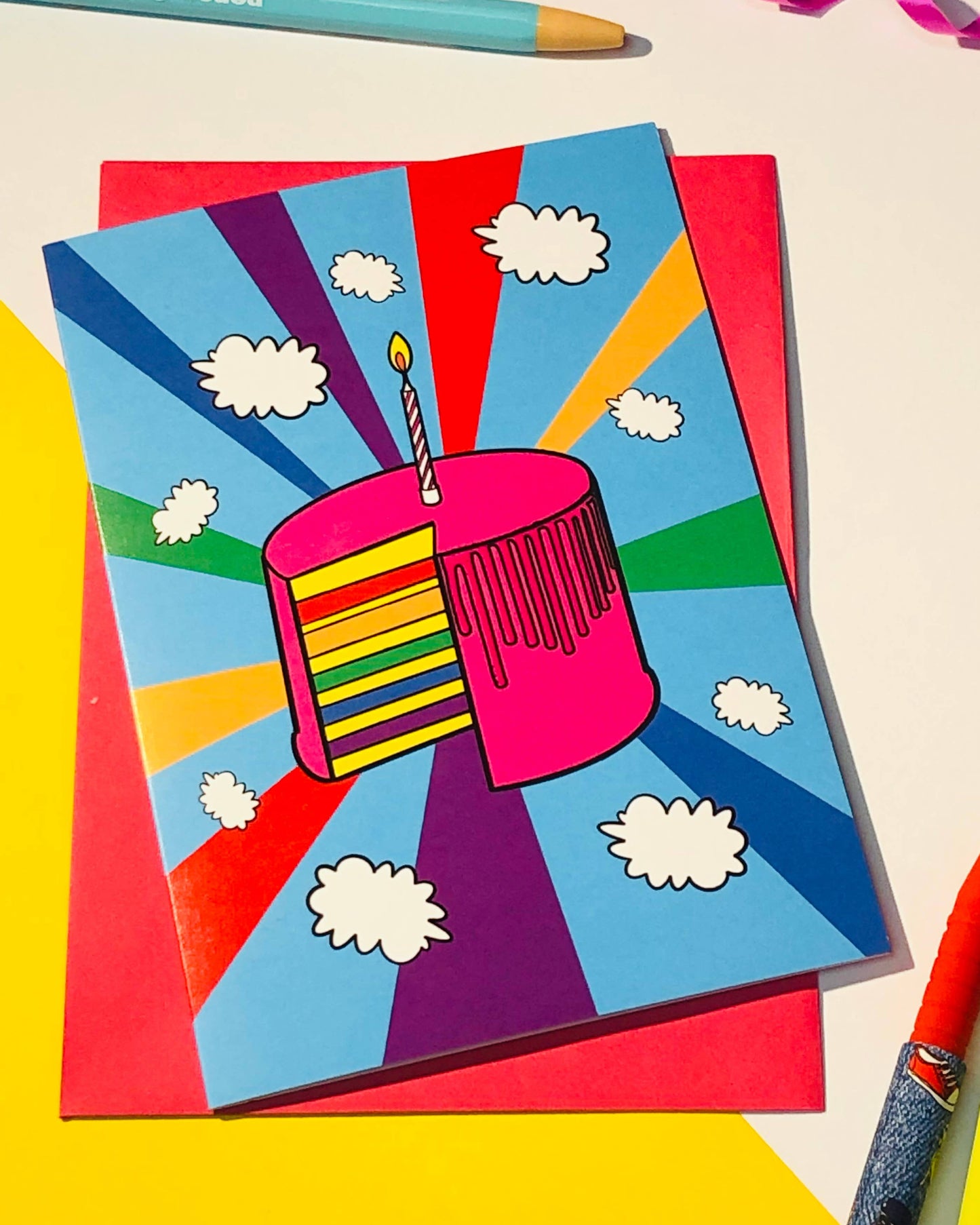 Rainbow Birthday Cake Card