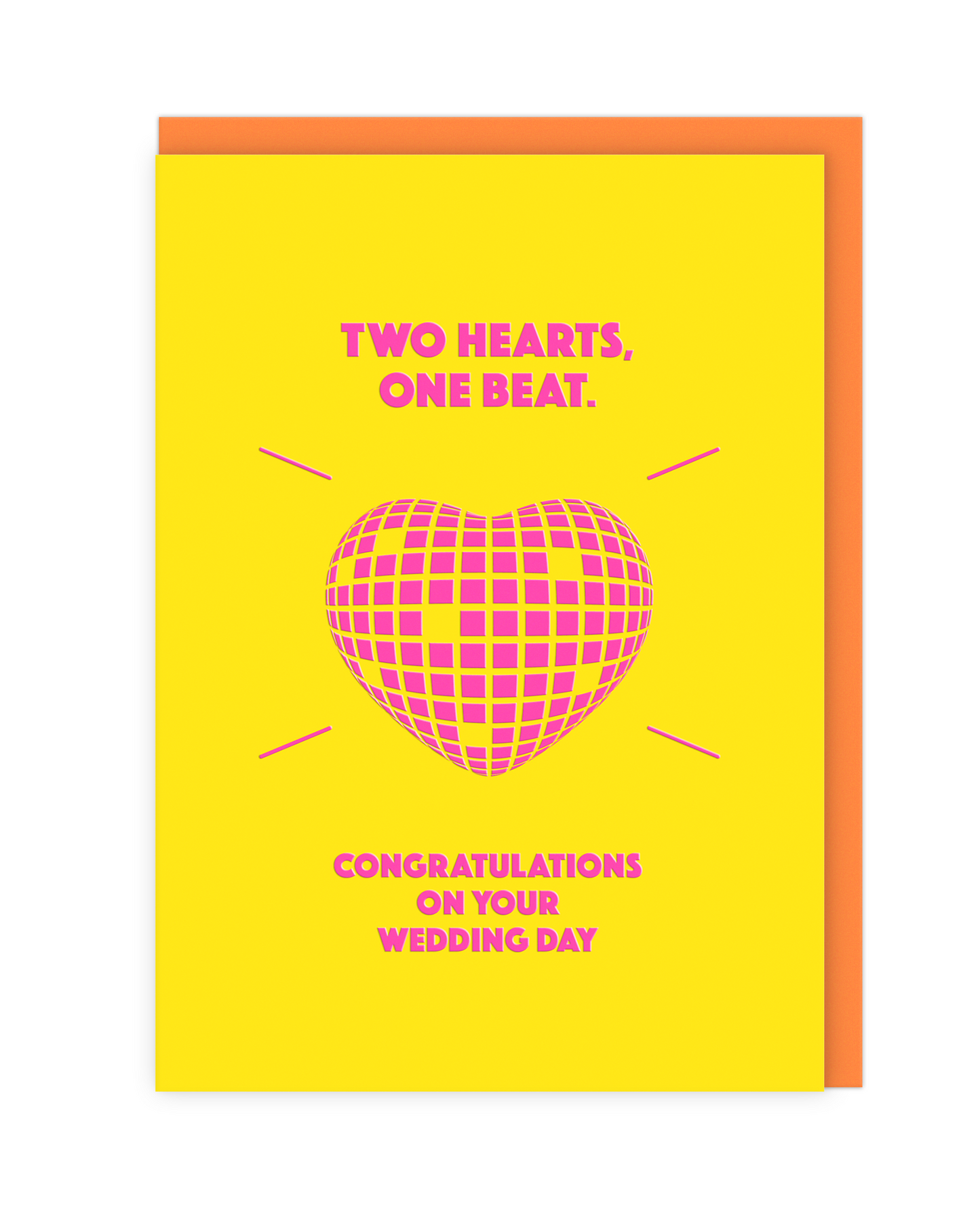 Two Hearts One Beat Disco Ball Wedding Card